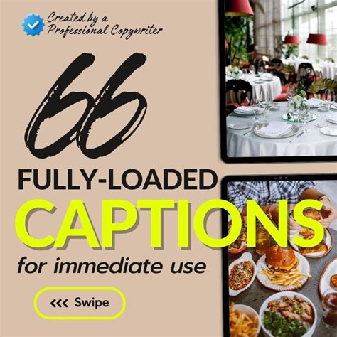 Restaurant Captions Social Media Instagram Template Etsy