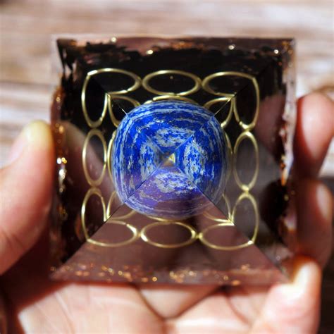 Lapis Lazuli Crystal Sphere Orgonite Pyramid Nine Copper Ring Etsy