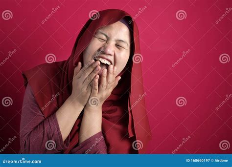 Muslim Lady Laugh Happily Expression Stock Image Image Of Indonesian