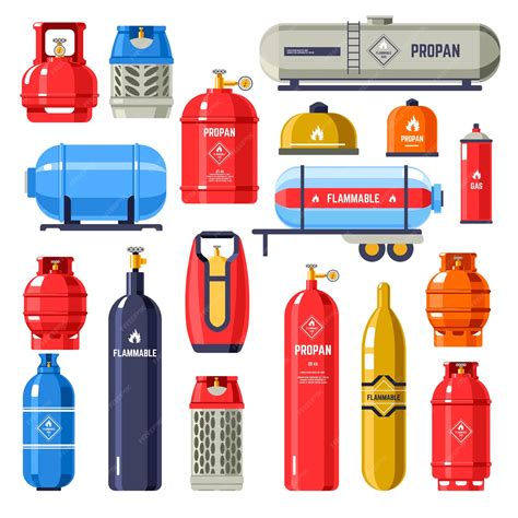 Premium Vector Gas Cylinder And Containers With Petroleum Vector