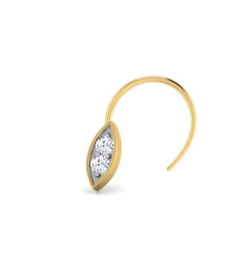 Real Diamonds Round Ladies Yellow Gold Diamond Nose Pin Weight 0 40