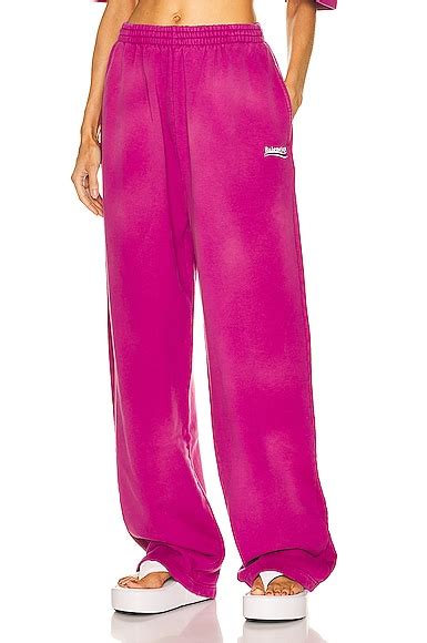 Balenciaga Political Jogging Pant In Dark Fuchsia White Blue FWRD