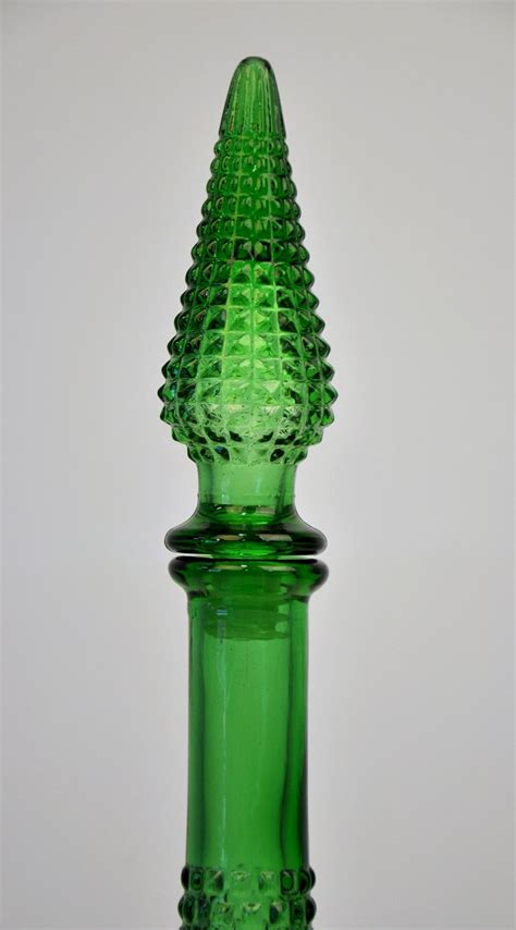 Emerald Green Empoli Glass Tall Decanter For Sale At 1stdibs Vintage Green Decanter Green