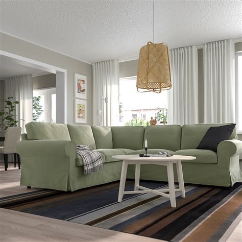 Ektorp Corner Sofa 4 Seat Hakebo Grey Green Ikea