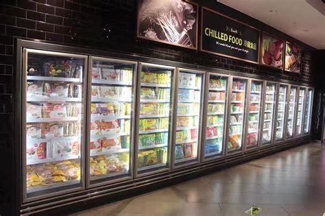 Supermarket Upright Freezer Glass Doors Vertical Multideck Showcase