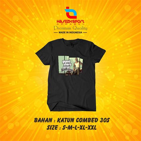 Jual Kaos Baju Gamers Gta Grand Theft Auto San Andreas Premium Shopee