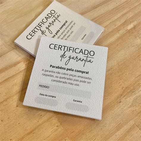 Certificado De Garantia Para Semijoias 12 Unidades Shopee Brasil