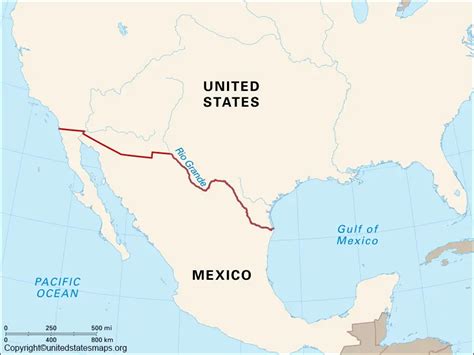 Mexico border map USA - United States Maps