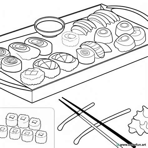 Dibujo Para Colorear De Sushis Y Sashimis Descargar O Imprimir De