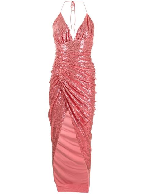 Alexandre Vauthier Sequin Embellished Ruched Midi Dress Farfetch