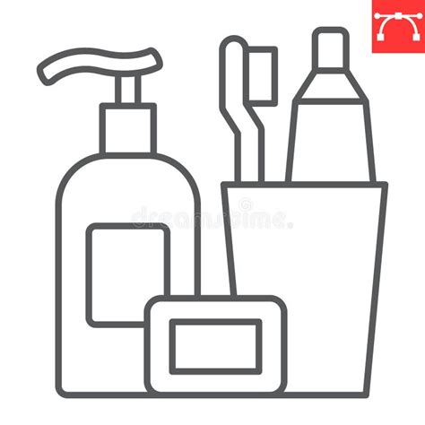 Toiletries Icon Vector Illustration Flat Outline Cartoon Stock Vector