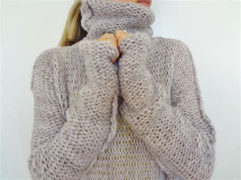 Chunky Oversized Women Knit Sweater Slouchy Bulky Loose