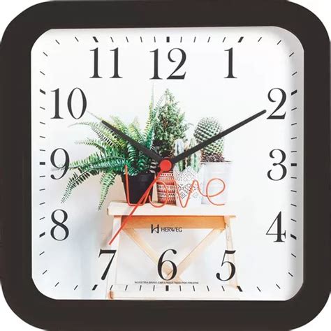 Reloj De Pared De Cocina Negro Silencioso De 23 Cm Herweg 660053s