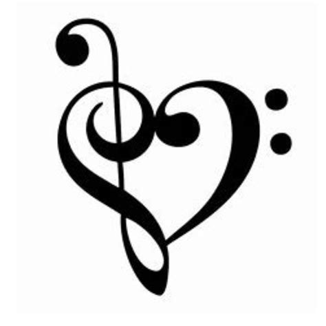 Treble Clef Bass Clef Heart Downloadable Png Etsy