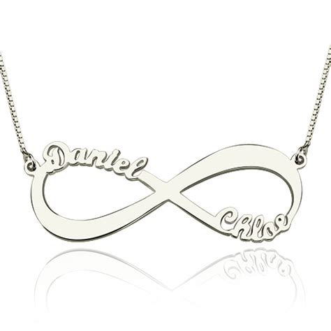 Personalized Infinity Symbol Necklace Double Name