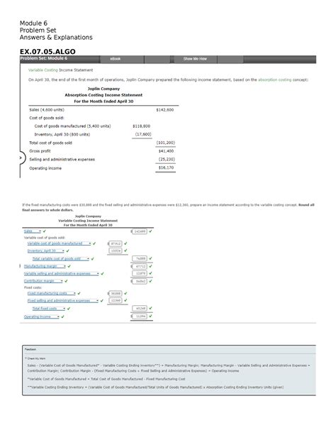 Module Problem Set With Explanations Module Problem Set Answers