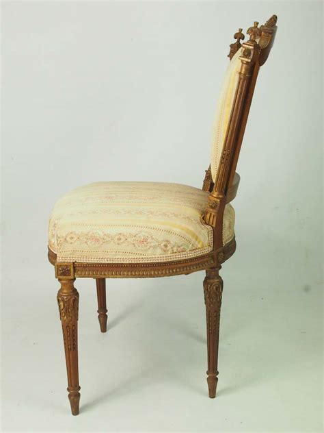 Pair Of Antique Giltwood French Side Chairs In Louis Xvi Style