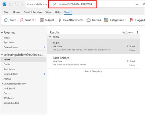 Outlook How To Search Emails By Date Range Collecting Wisdom