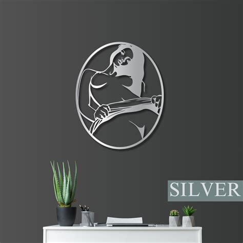 Modern Nude Figure Metal Wall Art Abstract Female Form Metal Wall Hanging Erotic Wall Decor