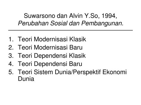 Teori Perubahan Sosial Dan Pembangunan Sketsa