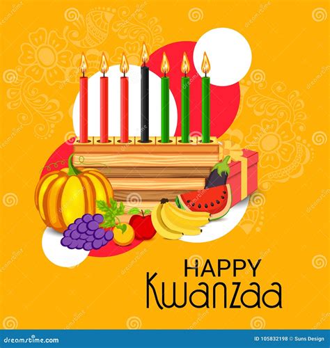 Happy Kwanzaa Celebration African American Holiday Festival Of Harvest Stock Illustration