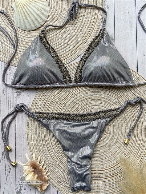 String Bikini Gunmetal Special Edition Maat Broekje M Maat Topje M