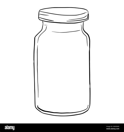 Outline Sketch Of Isolated Glass Jar With Lid Stock Vector Image And Art Alamy