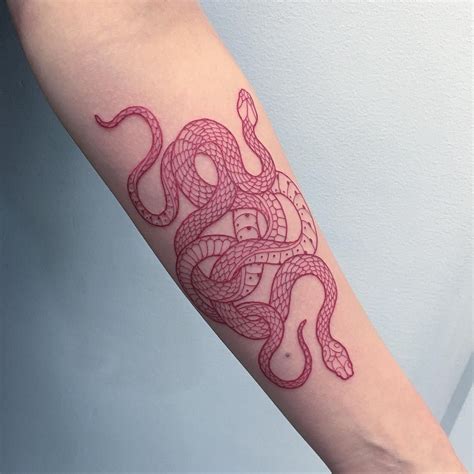 Red Snake Tattoo By Mirkosata Red Ink Tattoos Red Tattoos Tattoo Trends