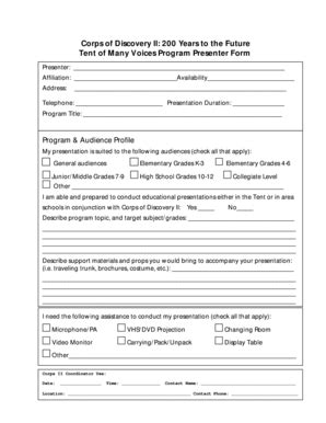 Fillable Online Corpslakes Usace Army Please Fill Out The Form Provided