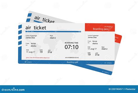 Airline Boarding Pass Ticket Concept Template For Travel Business