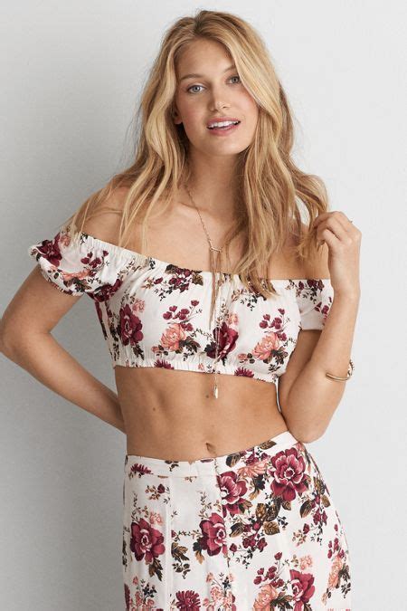 American Eagle Outfitters Ae Off The Shoulder Crop Top Crop Tops