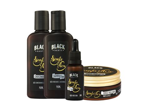 Kit Pomada Modeladora Efeito Matte Óleo De Barba Shampoo Condicionador Black Barts® Single