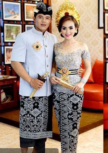 Jual Set Couple Songket Bordir Bali Premium Adat Bali Kamen Saput