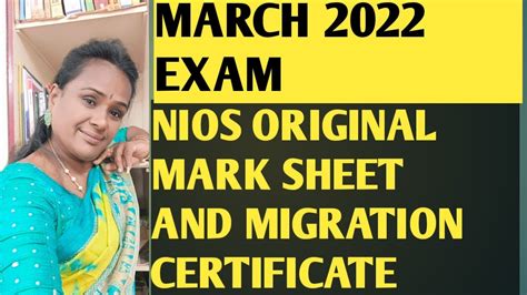 NIOS MARCH 2022 EXAM ORIGINAL MARK SHEET AND MIGRATION CERTIFICATE