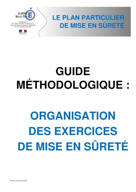 PDF GUIDE MÉTHODOLOGIQUE ORGANISATION DES EXERCICES DE 2016 11