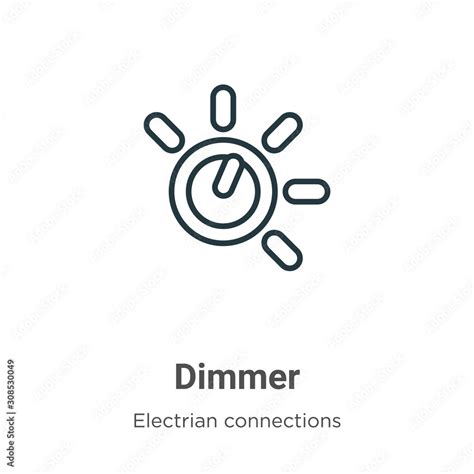 Dimmer Outline Vector Icon Thin Line Black Dimmer Icon Flat Vector