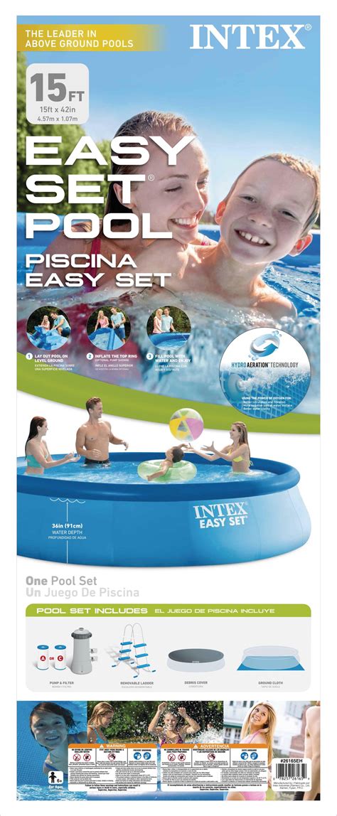 Intex 15 X 42 Easy Set Above Ground Swimming Pool Package 1000 Gph Pump 26165eh 78257261659 Ebay