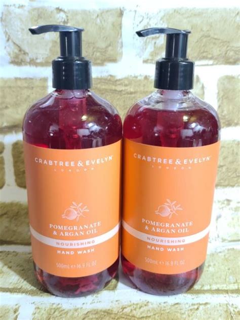 2 Crabtree And Evelyn Pomegranate And Argan Oil Hand Wash Liquid Soap 16 9 Fl Oz Ebay