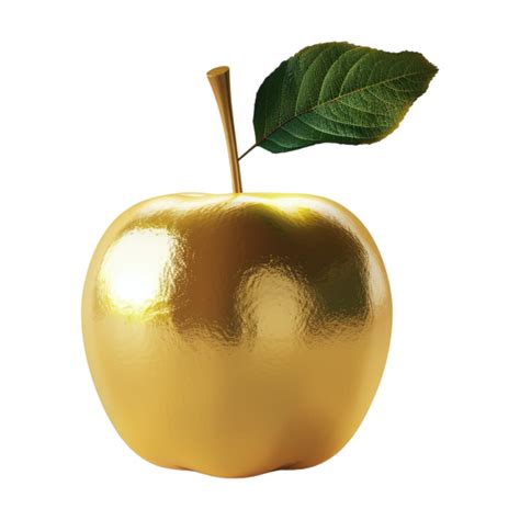 Golden Apple On Transparent Background 47076346 Png