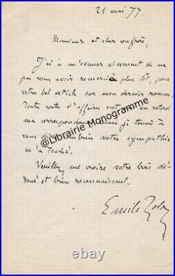 Lettres Vieux Papiers Zola Emile Crivain Fran Ais