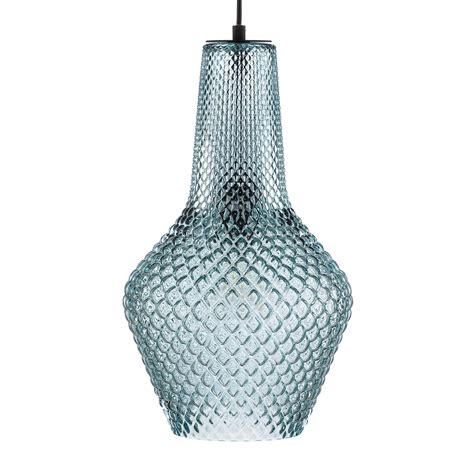 Lindby Pendant Light Drakar Bulb Light Blue Glass Cm