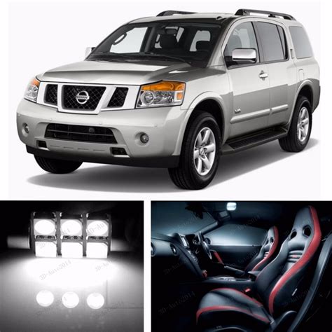 18pcs LED Xenon White Light Interior Package Kit For Nissan Armada 2005