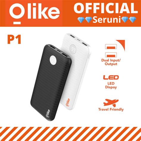 Olike P1 Powerbank Dual USB Port Type C Micro USB 10 000mAh LEDBattery