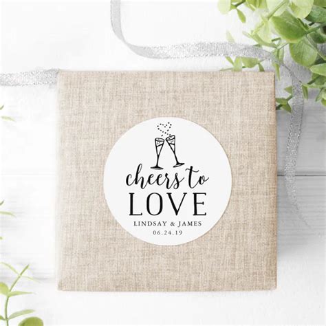 Cheers To Love Wedding Favor Classic Round Sticker Zazzle