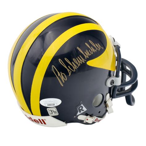 Bo Schembechler Signed Michigan Wolverines Mini Helmet Jsa Pristine