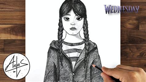 How To Draw Wednesday Addams Drawing Tutorial Step By Step Youtube