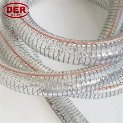 Factory Pvc Plastic Anti Static Clear Spiral Steel Wire Reinforced Oil