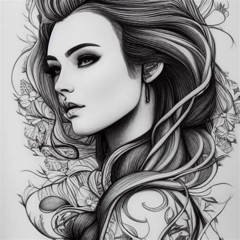 Beautiful Side Profile Of Wild Mystical Woman Creative Fabrica