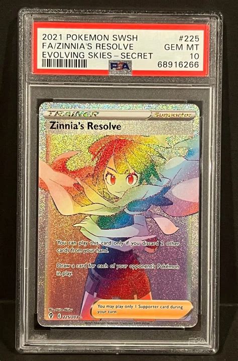 Pokémon 2021 Evolving Skies Full Art Zinnia s Resolve 225 Secret