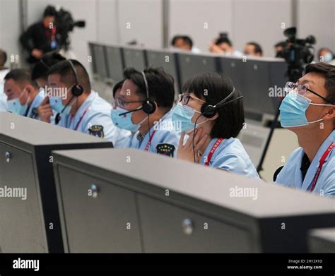 Beijing China 16th Oct 2021 Technical Personnel Monitor China S